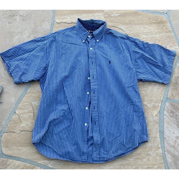 Polo Ralph Lauren Other - Vintage Polo Ralph Lauren Blaire Shirt Size Large Blue Button Up Short Sleeve